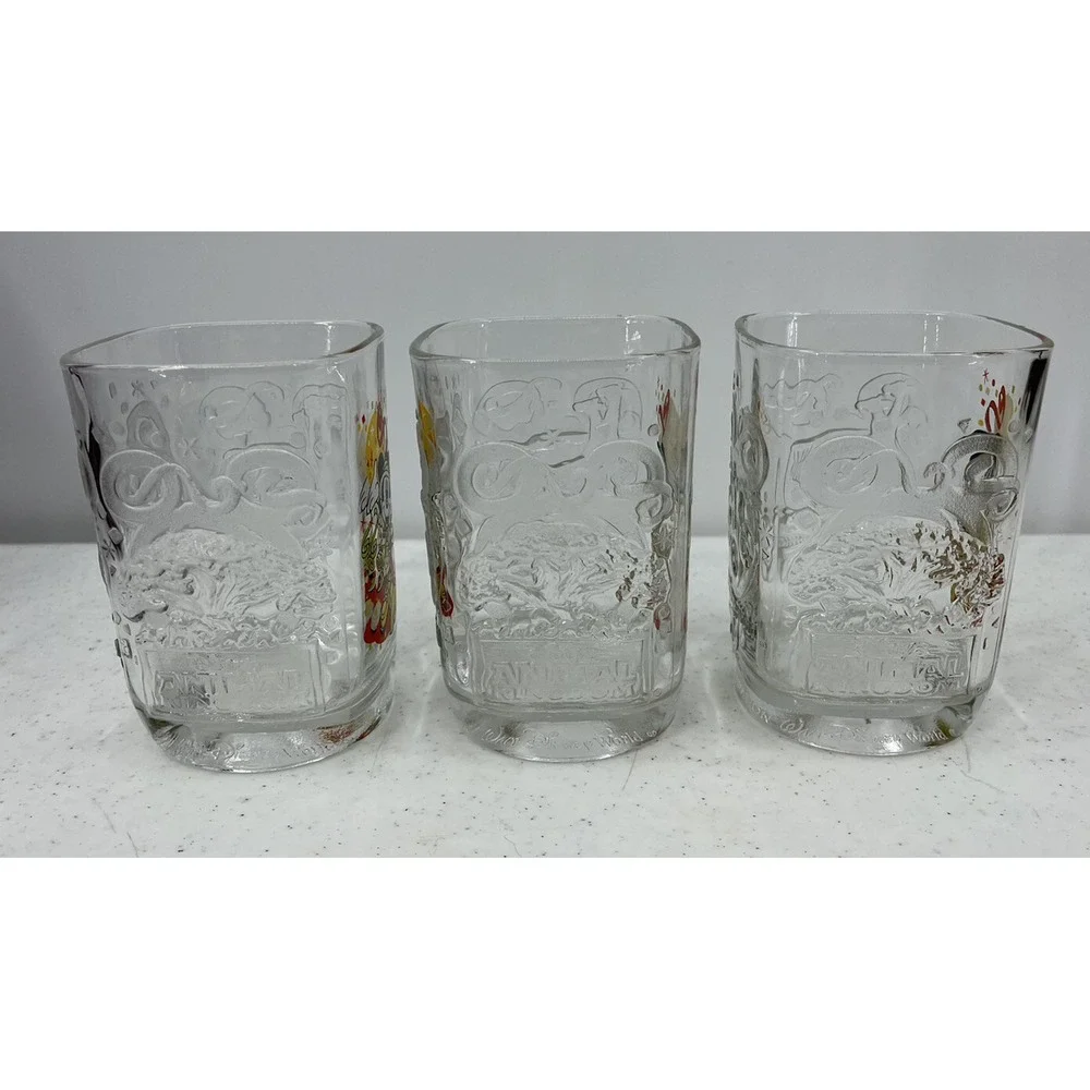 Vintage McDonald's Disney Year 2000 Animal Kingdom Glass Mickey Mouse Set Of 3